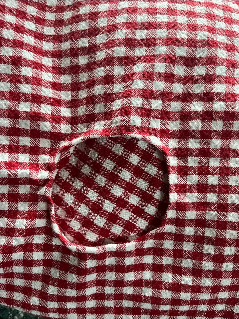 Red Gingham 60” Round Tablecloth - Classic Picnic Style
